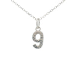 925 silver hammered number necklace