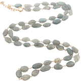 Collier doré perles en labradorite 60 cm