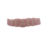 Bracelet brésilien doré fil tissé rose et crème "peace"