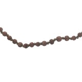 Collier doré avec perles en bois et noeuds marrons 75 cm