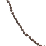 Collier doré avec perles en bois et noeuds marrons 75 cm