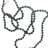 Collier doré perles en pierre de lave 75 cm