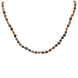 Collier doré mix perles marrons et noeuds marrons 75 cm