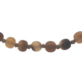 Collier doré mix perles marrons et noeuds marrons 75 cm