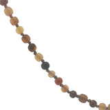Collier doré mix perles marrons et noeuds marrons 75 cm