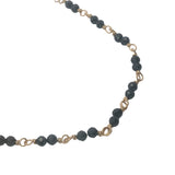 Collier doré avec duo onyx noire 75 cm