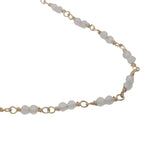 Collier doré avec duo quartz rose 75 cm