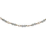 Collier doré avec duo de prehnite 75 cm