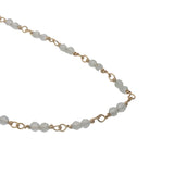 Collier doré avec duo de prehnite 75 cm