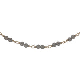 Collier doré avec duo quartz fumé 75 cm