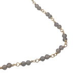 Collier doré avec duo quartz fumé 75 cm
