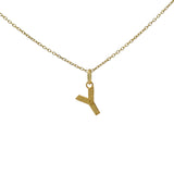 Collier doré lettre Y martelée 42 cm