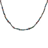 Collier doré perles et noeuds multicolores 94 cm