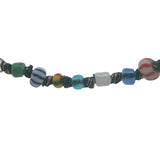 Collier doré perles et noeuds multicolores 94 cm