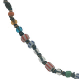 Collier doré perles et noeuds multicolores 94 cm