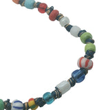 Collier doré perles et noeuds multicolores 94 cm