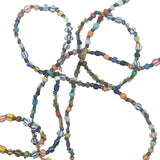 Collier doré perles et noeuds multicolores 94 cm