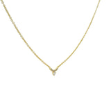 Collier doré petit arc et zircons blancs 45 cm