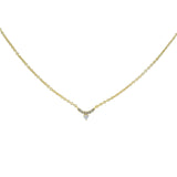 Collier doré petit arc et zircons blancs 45 cm