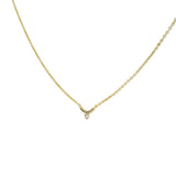 Collier doré petit arc et zircons blancs 45 cm