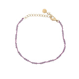 Bracelet doré améthyste et noeuds violets