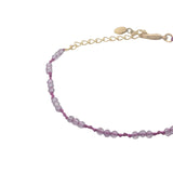 Bracelet doré améthyste et noeuds violets