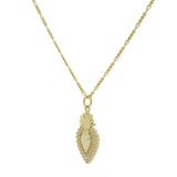 Collier doré coeur bombé zircons maille alternée