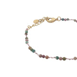 Bracelet doré tourmaline et noeuds roses