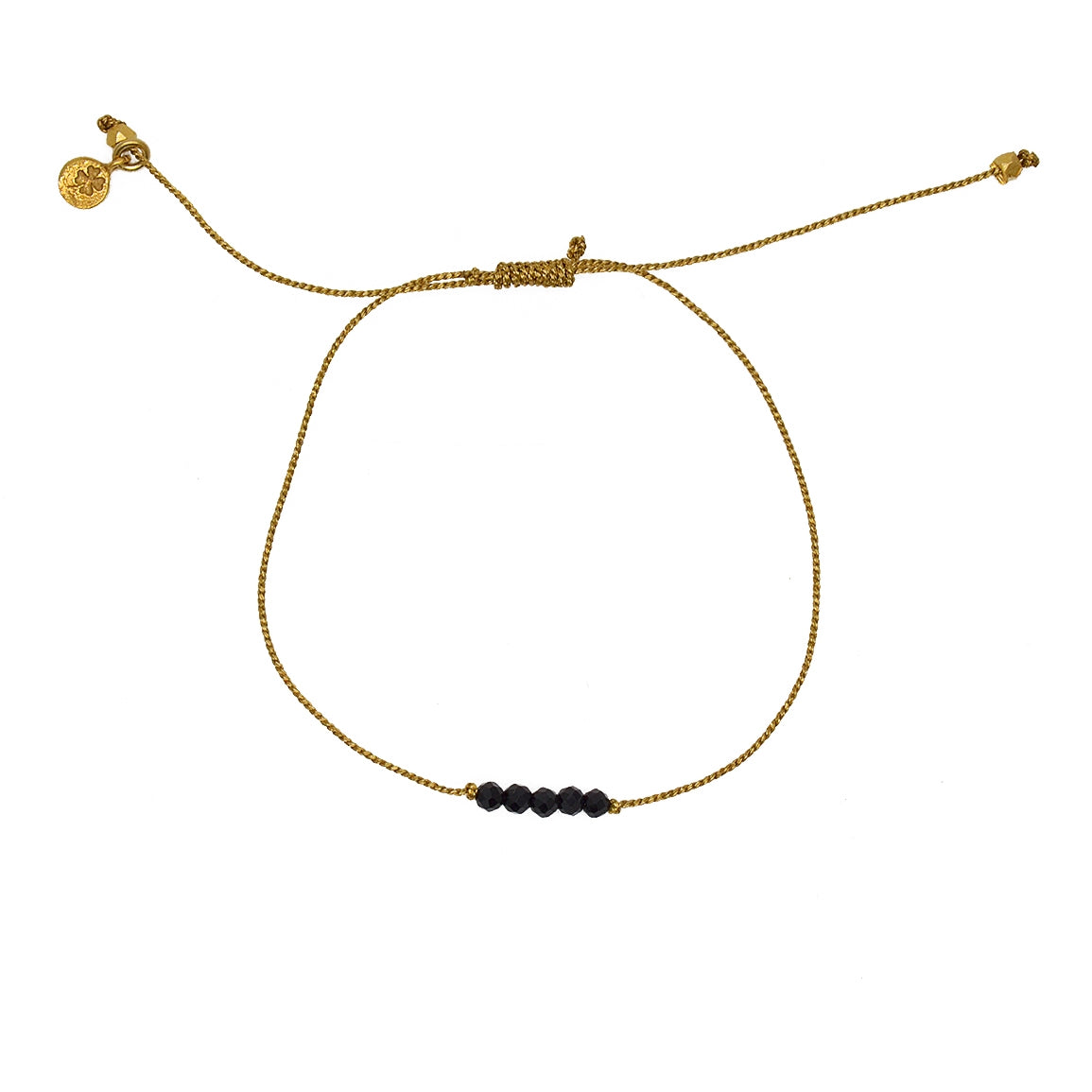 Braided gold bracelet with small stones