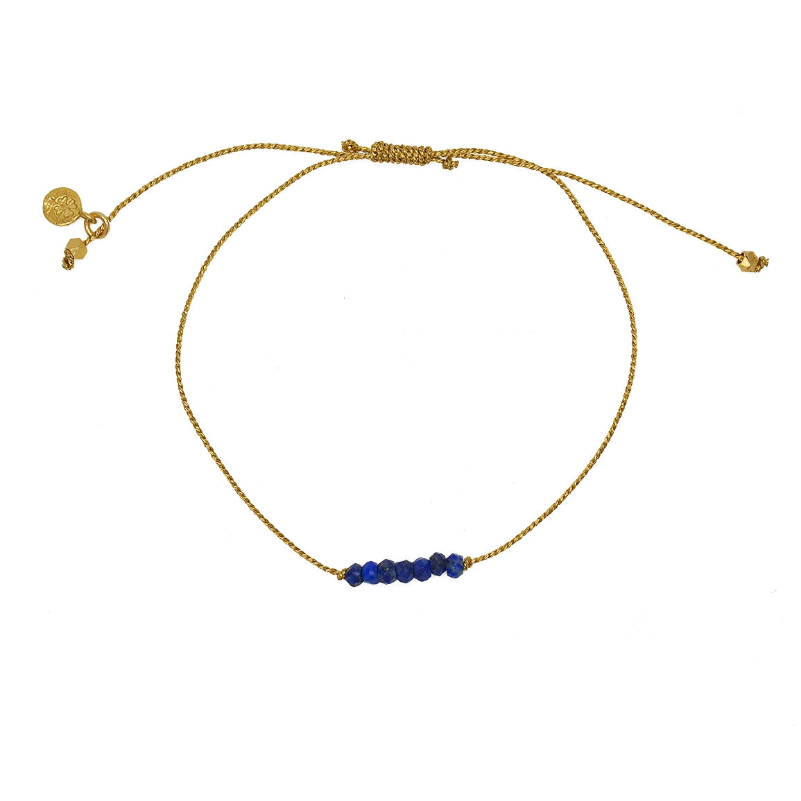 Braided gold bracelet with small stones