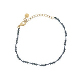 Bracelet doré iolite et noeuds violets