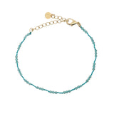 Bracelet doré apatite et noeuds bleus