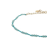 Bracelet doré apatite et noeuds bleus