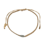 Bracelet doré cordon tressé doré avec labradorite