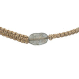 Bracelet doré cordon tressé doré avec labradorite