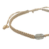 Bracelet doré cordon tressé doré avec labradorite