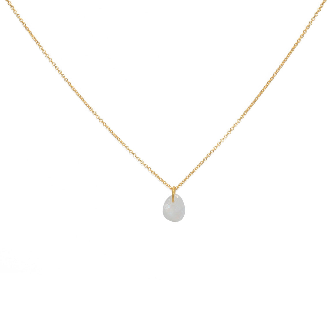 Gold necklace with faceted stone pendant