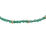 Bracelet doré onyx verte et petites perles dorées