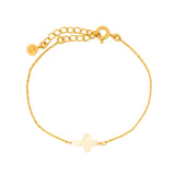 Bracelet doré avec petite croix en nacre