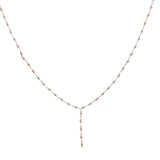 Collier doré base chapelet chaine rosary opale rose 46 cm
