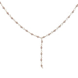 Collier doré base chapelet chaine rosary opale rose 46 cm