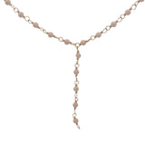 Collier doré base chapelet chaine rosary opale rose 46 cm