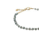 Bracelet doré alternance de labradorite et pierre de lune