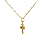 Cross necklace with stone and white zircons