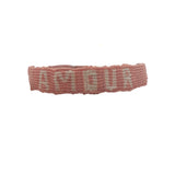 Bracelet brésilien doré fil tissé orange et crème "amour"