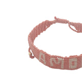 Bracelet brésilien doré fil tissé orange et crème "amour"