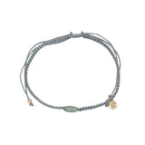 Bracelet doré cordon tressé gris avec labradorite