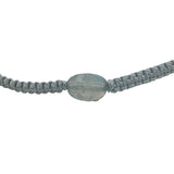 Bracelet doré cordon tressé gris avec labradorite