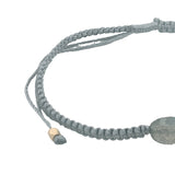 Bracelet doré cordon tressé gris avec labradorite