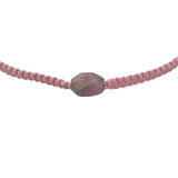 Bracelet doré cordon tressé rose avec tourmaline